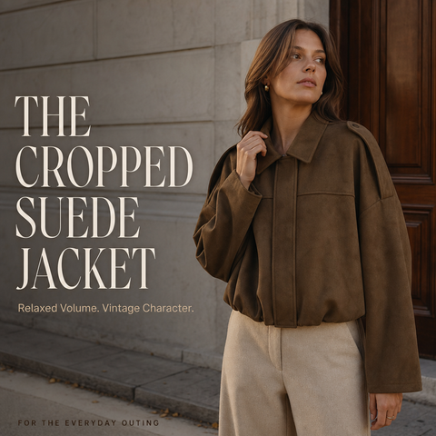 Women's Faux Suede Bomber Jacket Oversized Lapel Jacket with Long Sleeves