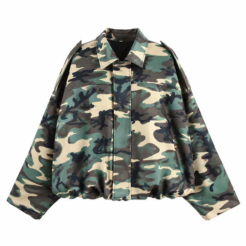 Women's Faux Suede Bomber Jacket Oversized Lapel Jacket with Long Sleeves