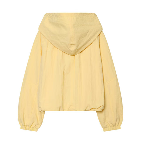 Women's Hooded Jacket Loose Fit Drawstring Hem Coat with Pockets